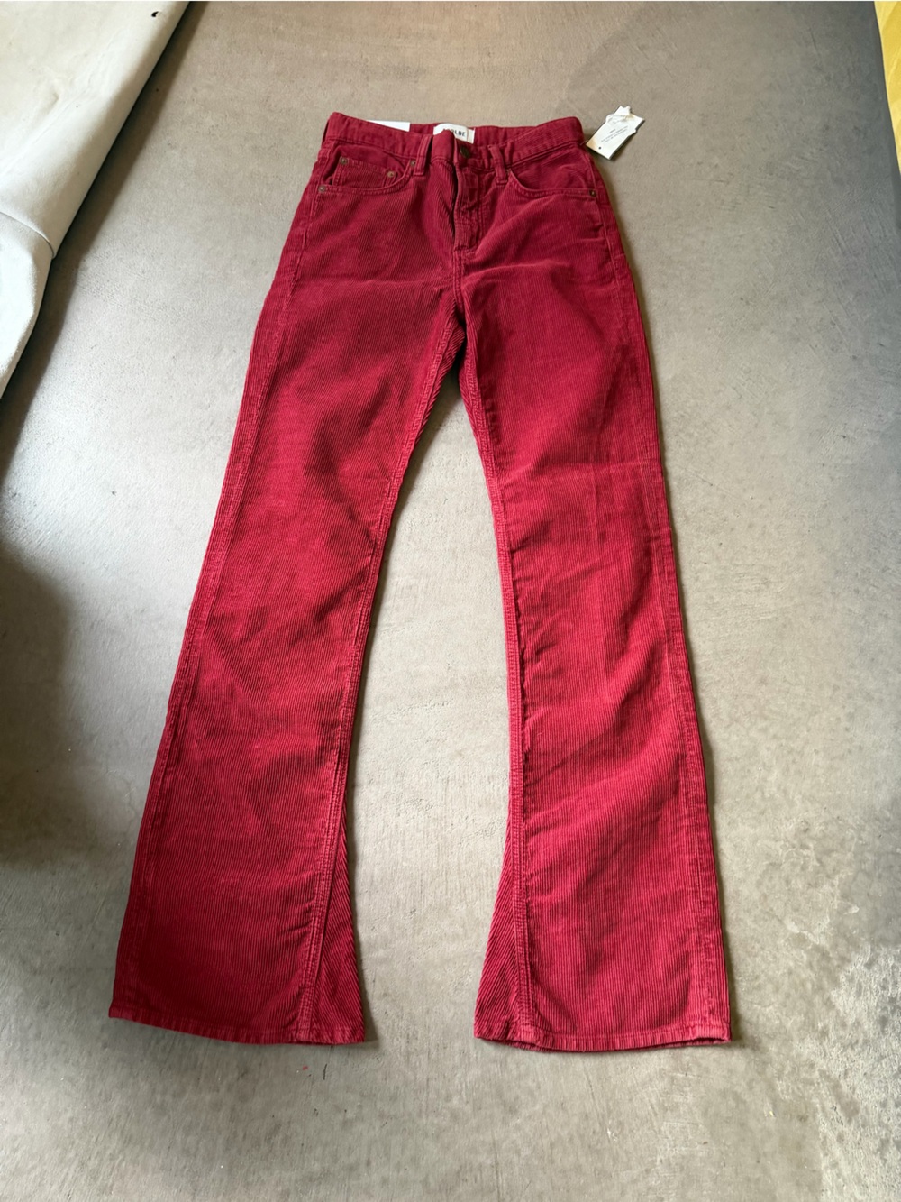 Agolde Women's Red Corduroy Flare Jeans